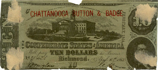 Chattanooga Button & Badge CSA Ad Note back